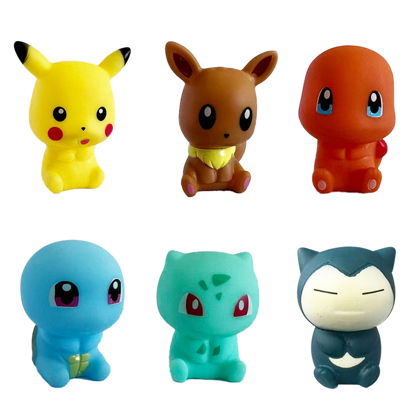 Kids Toys Under 100 - 6 ชิ้นโปเกมอนของเล่นอาบน้ำปิกาจู บูลบาซอร์ ชาร์แมนเดอร์ สควิร์เทิล อีวี
