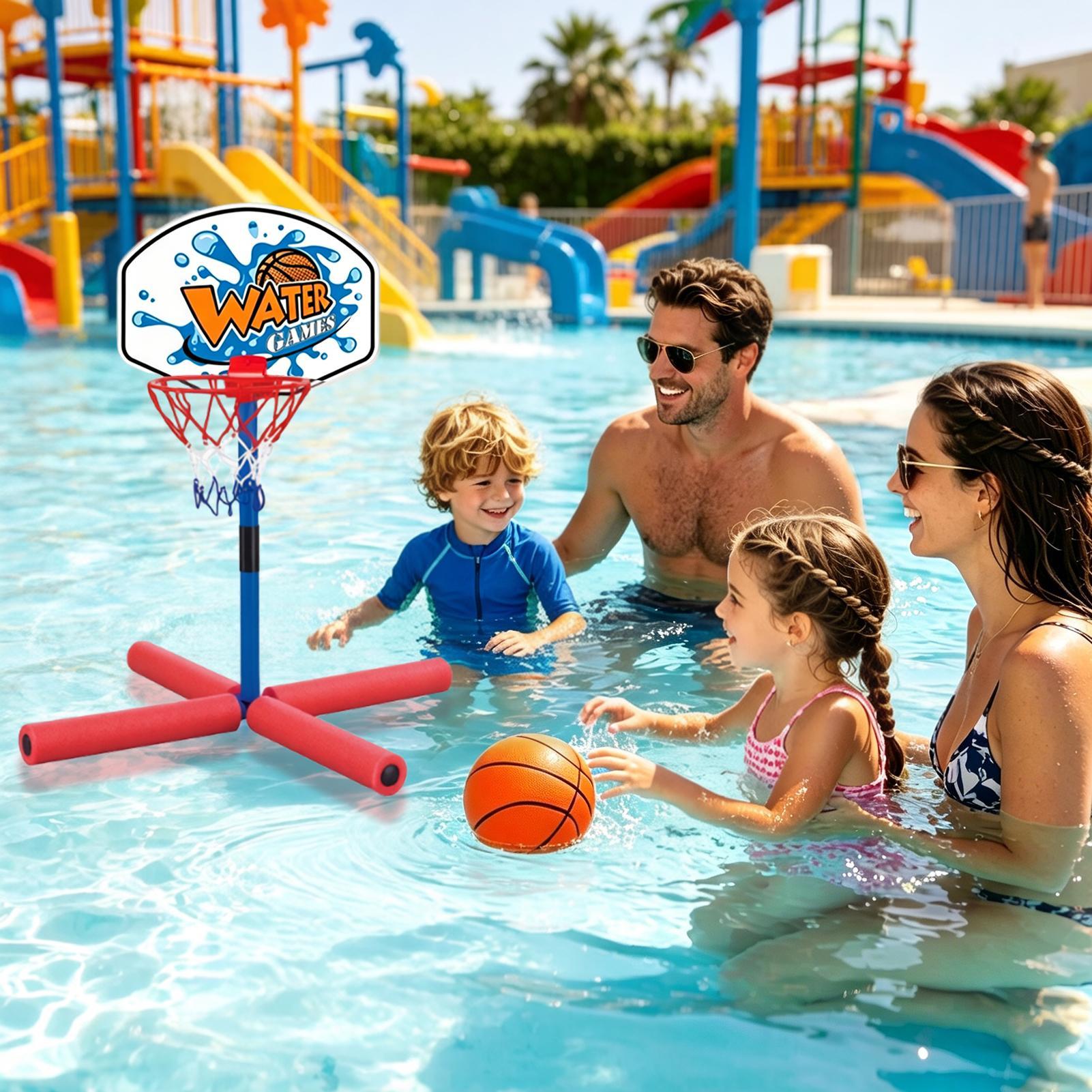 Kids Toys Entertainer - ห่วงบาสเก็ตบอลสำหรับเด็ก ของเล่นบันเทิงแบบลอยน้ำ ของเล่นห่วงบาสเก็ตบอลสำหรับสระว่ายน้ำ สำหรับผู้ปกครอง เด็ก ครอบครัว