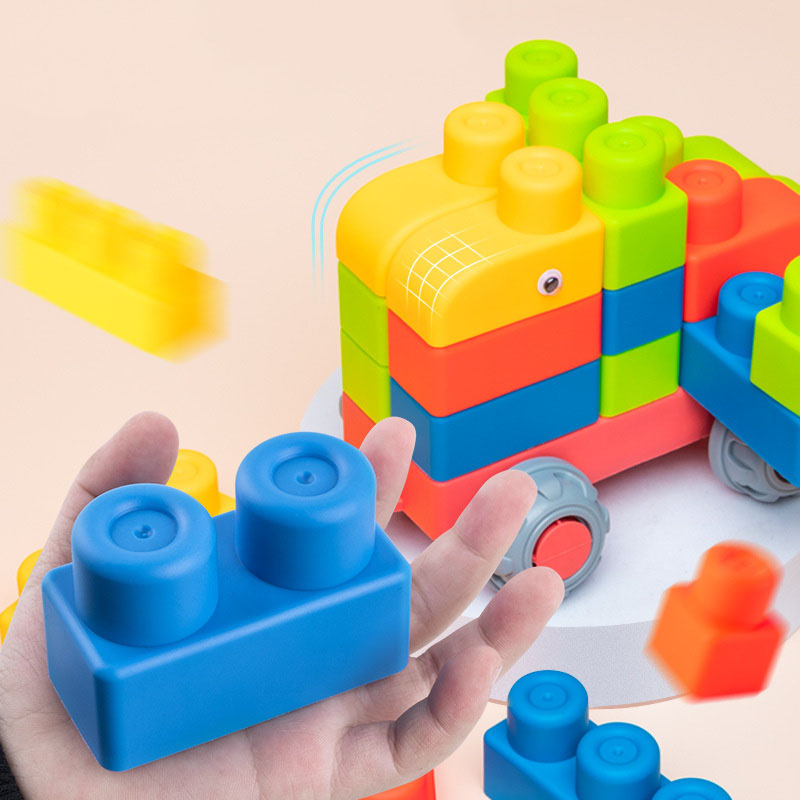 Kids Toys Lego - DIY เด็กยางนุ่มอนุภาคขนาดใหญ่อิฐของเล่นปลอดภัย Chewable และต้มประกอบบล็อกอาคารเด็ก Early การศึกษาของเล่น