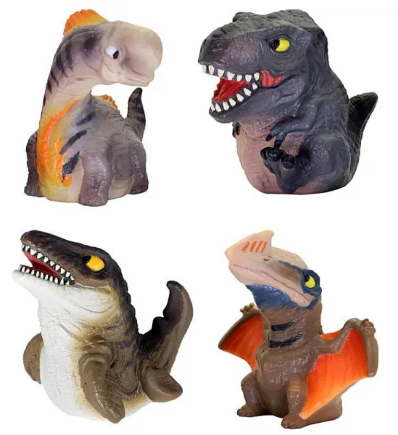 Kids Toys Under 100 - ของเล่นแคปซูลน่ารักสไตล์คาวาอี้ ไดโนเสาร์รีเซอร์ชั่น ตัวนิ่มทำจากไวนิล 2 ตัว ทีเร็กซ์