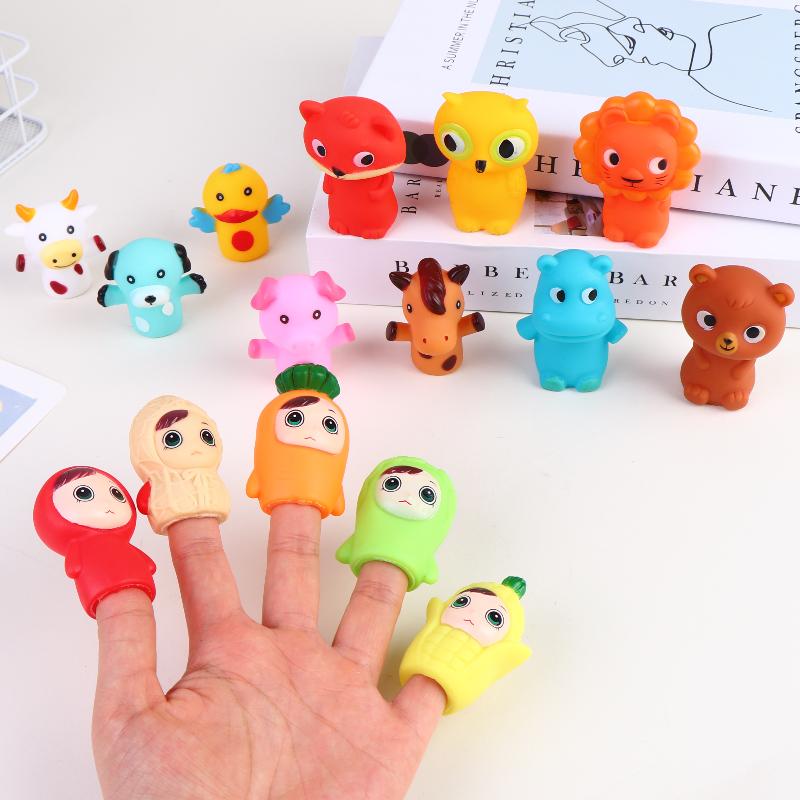 Kids Toys Entertainer - 5 ชิ้น ตุ๊กตานิ้วมือ ของเล่นรูปสัตว์การ์ตูน ตุ๊กตา PVC
