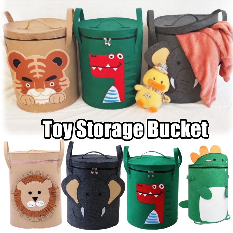Kids Toys Clearance - ตะกร้าเก็บของรูปสัตว์การ์ตูน ความจุขนาดใหญ่ พับเก็บได้ พร้อมฝาปิด สำหรับจัดเก็บของเล่นเด็ก ห้องเด็ก