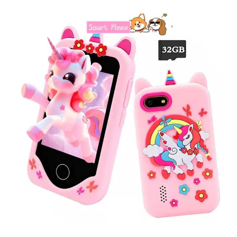 Kids Toys Smartphone - กล้องโทรศัพท์มือถือสำหรับเด็ก ขนาด 2.8 นิ้ว ของเล่นหน้าจอสัมผัส ยูนิคอร์น