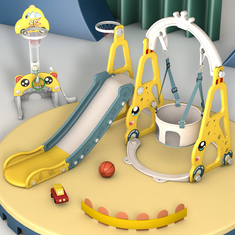 Kids Toys Entertainer - ชุดสไลเดอร์และชิงช้า 7-in-1 สำหรับเด็ก ปลอดภัย ทนทาน ชุดของเล่นในร่มขนาดเล็ก