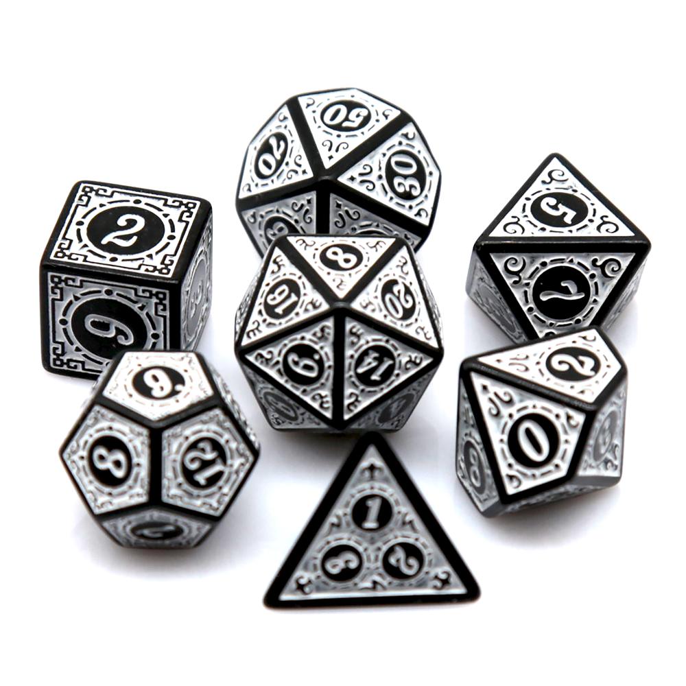 Kids Toys Entertainer - 7 ชิ้น/เซ็ตหลายสีหน้าต่างลูกเต๋าชุด DnD RPG เกมสำหรับดันเจี้ยนและมังกรเกมความบันเทิงของเล่นเด็กเกมบ้านอุปกรณ์เสริม