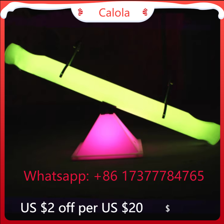 Kids Toys Entertainer - ของเล่นกระดานหกเรืองแสง RGBW, ฐานเสาไฟลายสีสันสดใส, กระดานหก LED ตกแต่งสำหรับสวนสนามเด็กเล่นเพื่อความบันเทิงสำหรับเด็ก