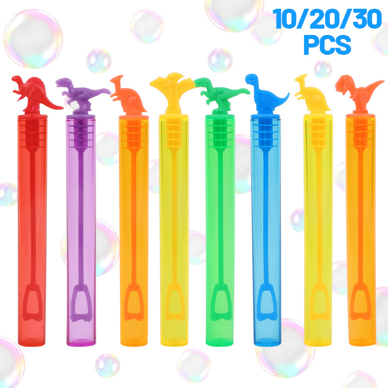 Kids Toys Youtube - 10/20/30 ชิ้น หลอดทำฟองสบู่รูปไดโนเสาร์ ขวดเปล่าสำหรับทำฟองสบู่ ของเล่นสำหรับเด็ก ของชำร่วยงานวันเกิด