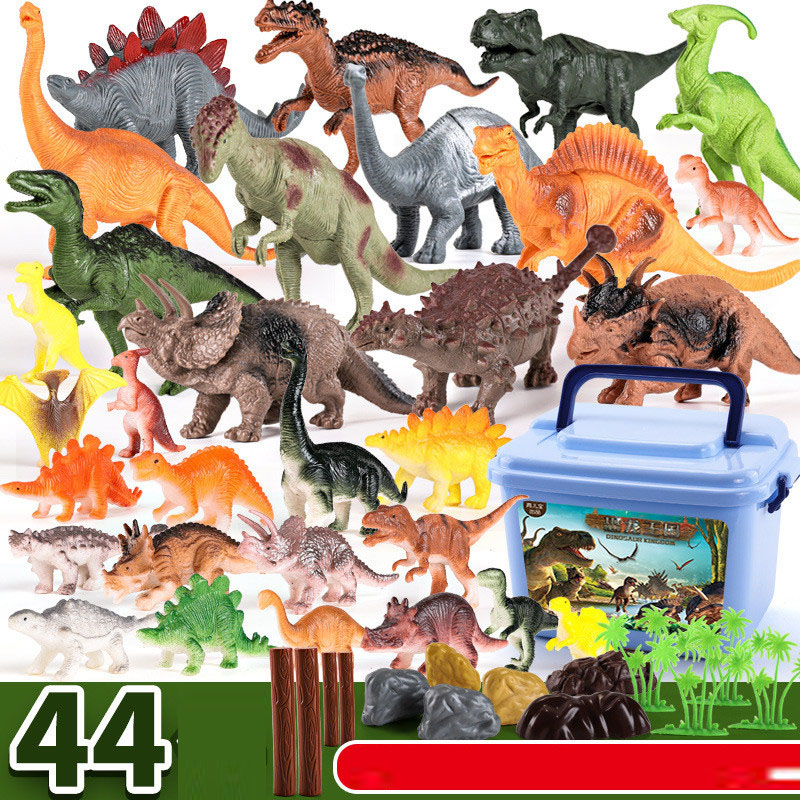 Kids Toys Under 100 - ชุดไดโนเสาร์จูราสสิก44ชิ้น, แบบจำลองไทรันโนซอรัสเร็กซ์เทโกซอรัสจำลองตุ๊กตาขยับแขนขาได้ของเล่นเด็กของขวัญพร้อมกล่อง