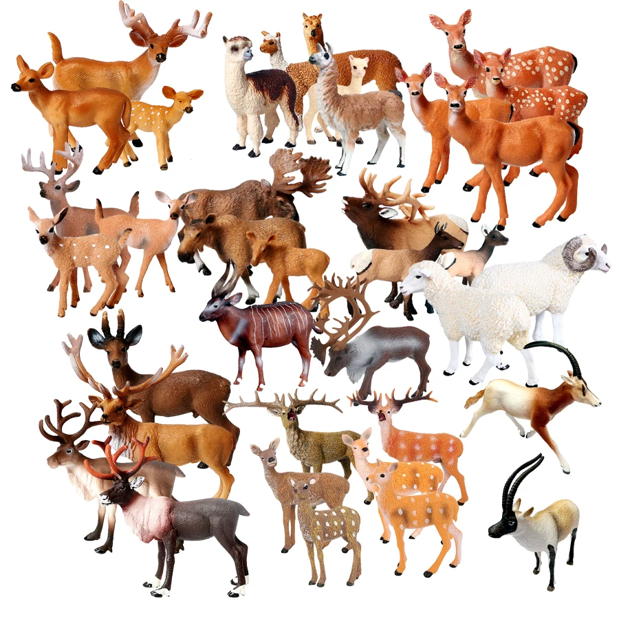 Kids Toys Under 100 - ของเล่นตัวเลขสัตว์คริสต์มาส Reindeer Elk Sika Deer Antelope