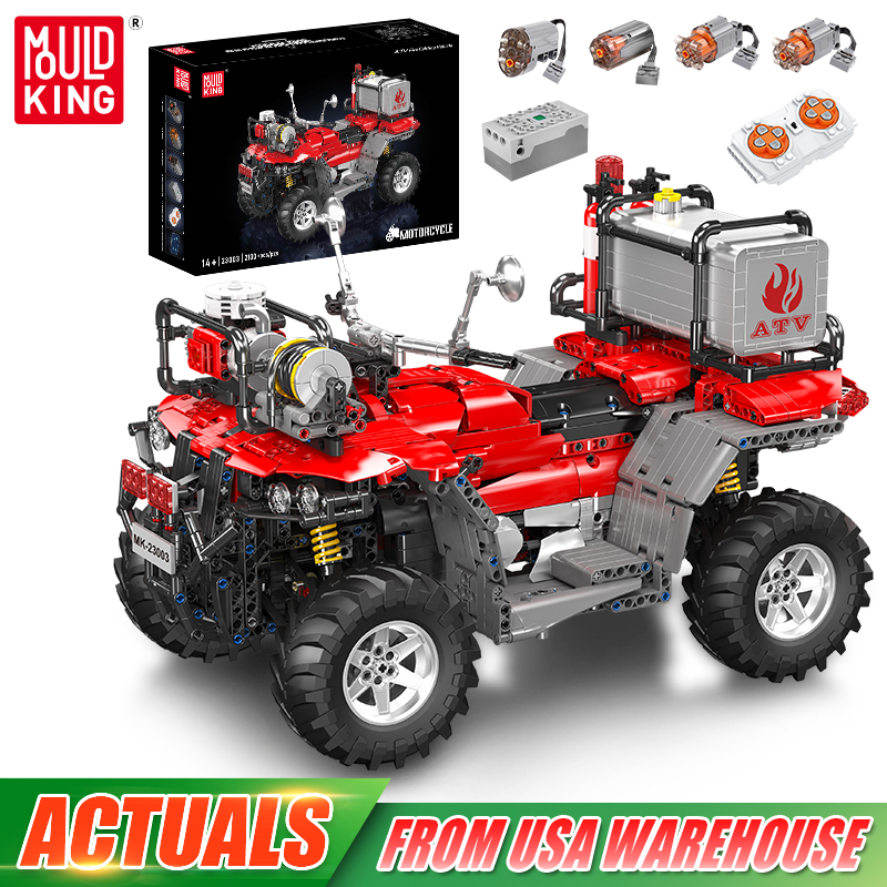 Kids Toys Lego - Mould King 23003 ชุดของเล่นรถเทคนิค รถเอทีวีบังคับวิทยุ รถดับเพลิง