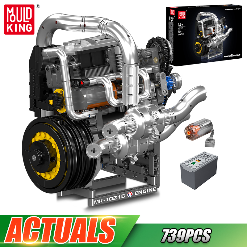 Kids Toys Lego - Mould King 10215 ชุดตัวต่อเครื่องยนต์ซูเปอร์คาร์ ชุดประกอบเครื่องยนต์รถสปอร์ต ของเล่นรถเทคนิค