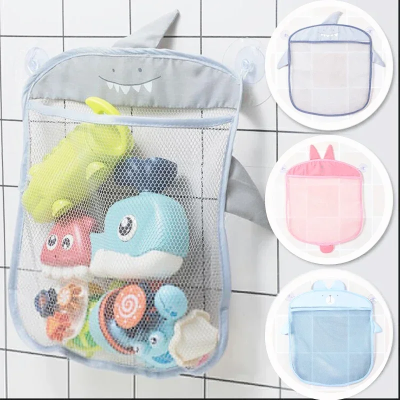 Kids Storage Toys - ของเล่นสุทธิกระเป๋าเด็กห้องน้ําตาข่ายกระเป๋าเด็กของเล่นเด็กตะกร้าการ์ตูนสัตว์รูปร่างผ้าทราย Sucker Organizer
