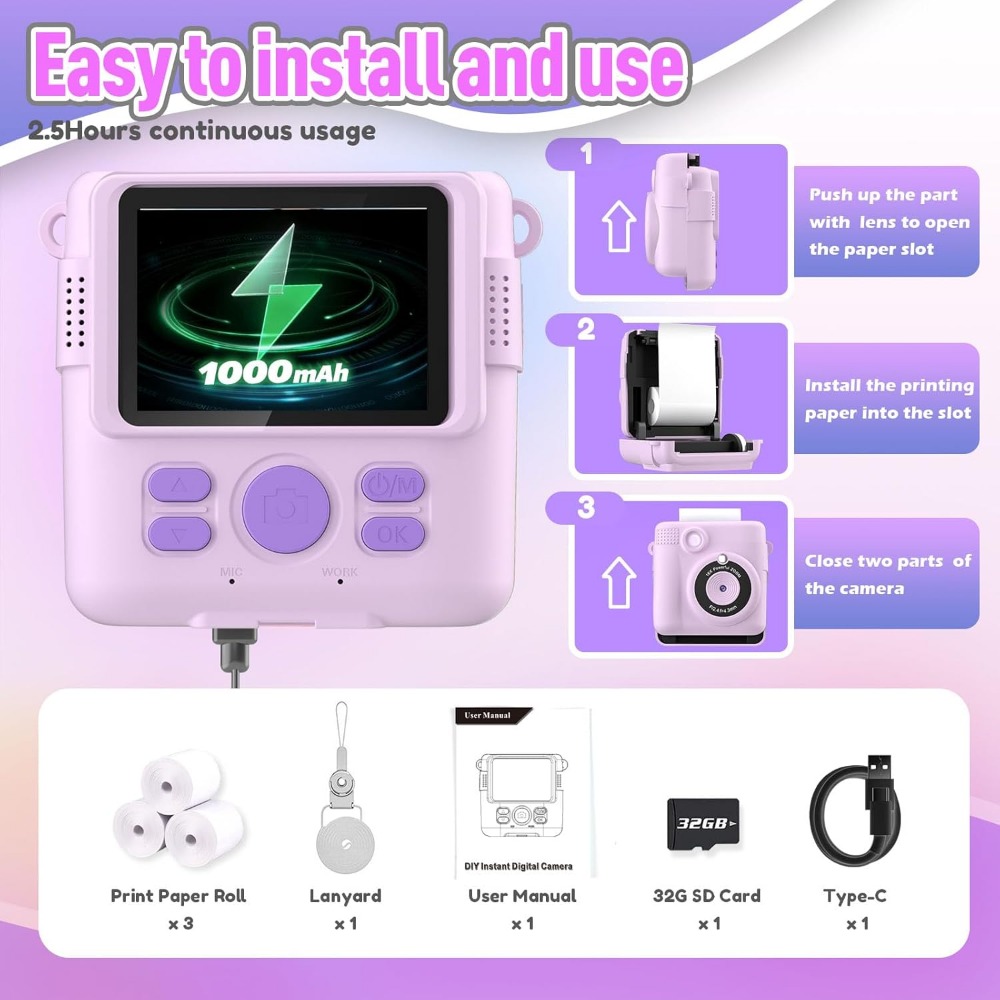 กล้องพิมพ์ทันทีสําหรับเด็ก, กล - Kids Toys Videos บทวิจารณ์และราคา