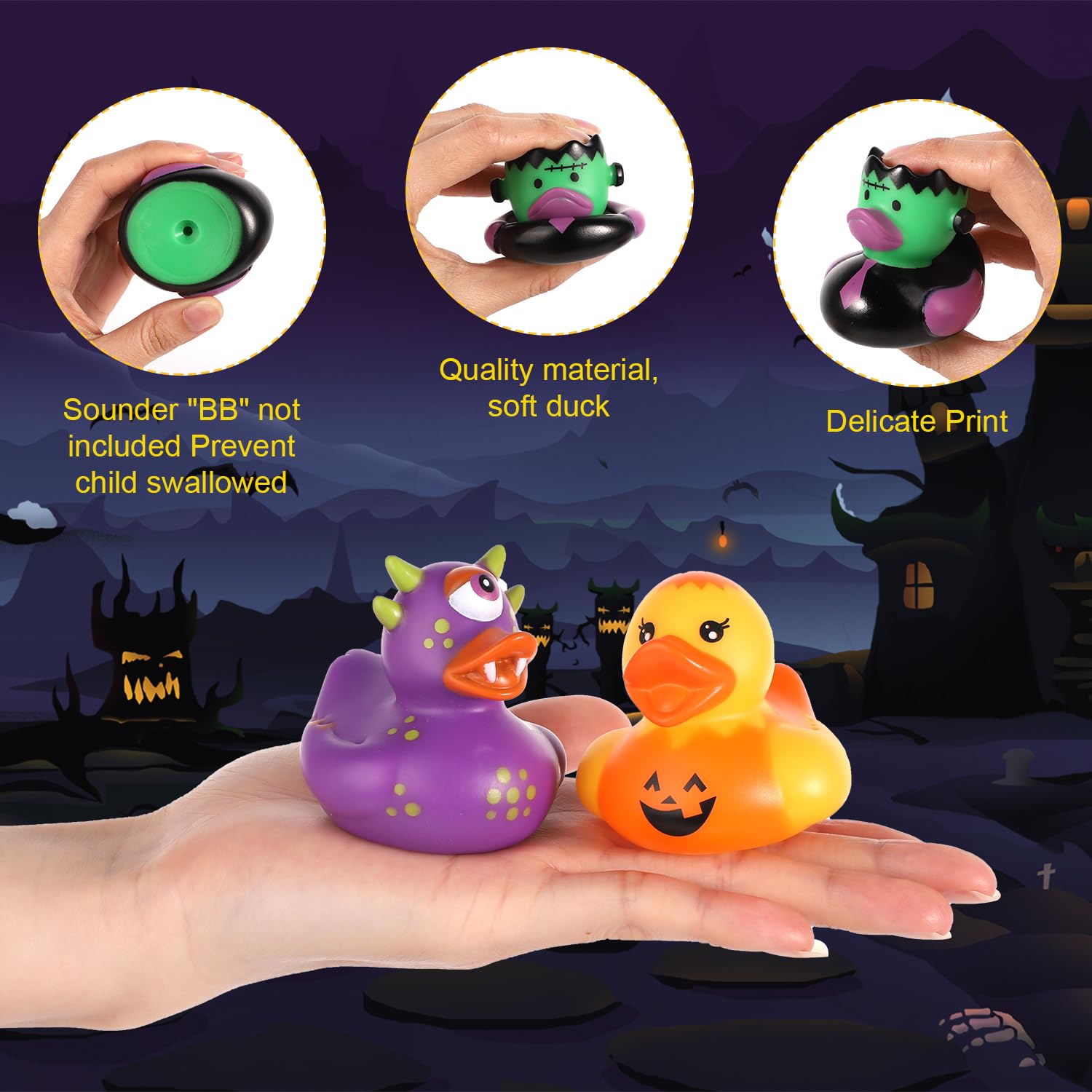 50/100PCS ฮาโลวีนเป็ดยาง,ธีมฮา - Rubber Duck Bath บทวิจารณ์และราคา