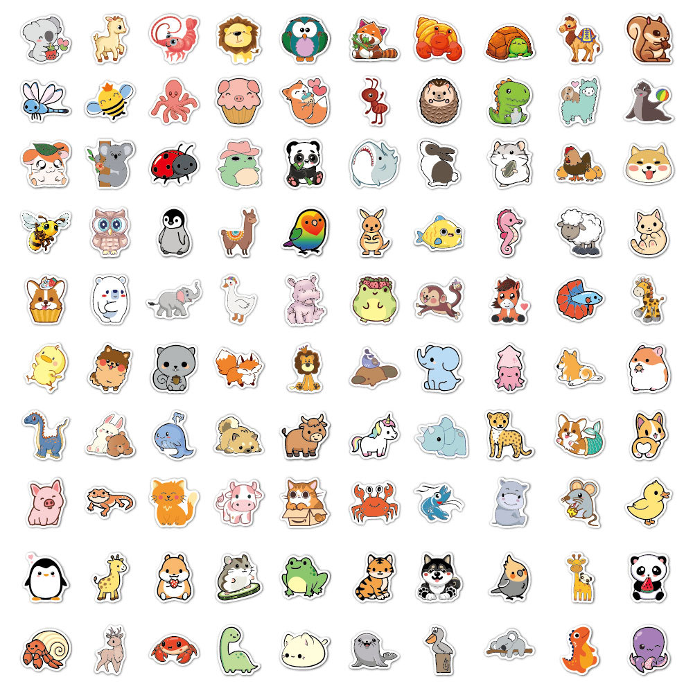 100pcs สัตว์ตลกสติกเกอร์การ์ตู - Kids Toys Logo บทวิจารณ์และราคา