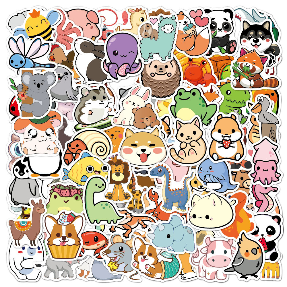 100pcs สัตว์ตลกสติกเกอร์การ์ตู - Kids Toys Logo บทวิจารณ์และราคา