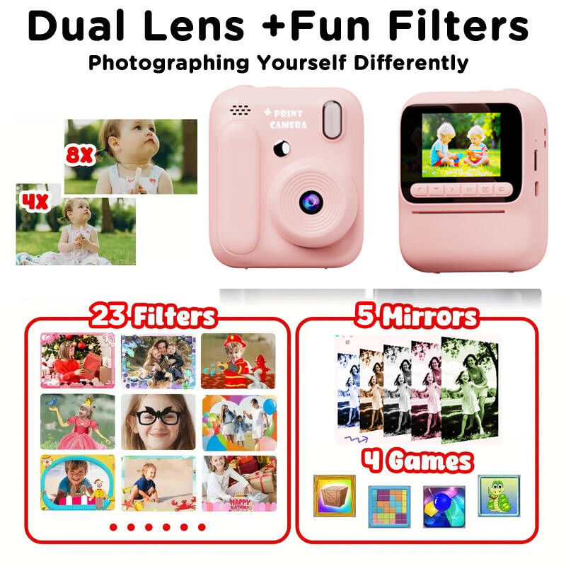 เด็กการพิมพ์สีทันทีกล้อง 1080P - Kids Toys Youtube บทวิจารณ์และราคา