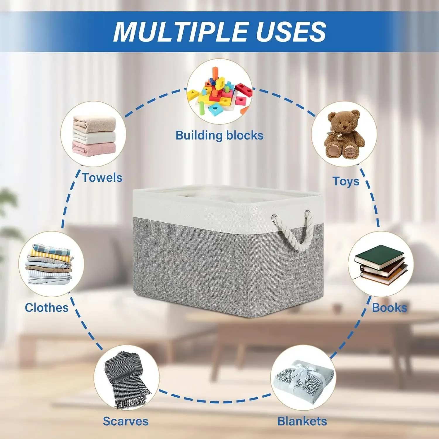 ตะกร้าเก็บของผ้าลินินแบบพับได้ - Kids Toys Clearance บทวิจารณ์และราคา